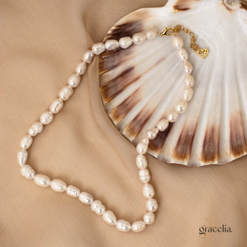Horizon Freshwater Pearl Choker: Elevate Your Everyday with Its Unique Charm. - Second Image